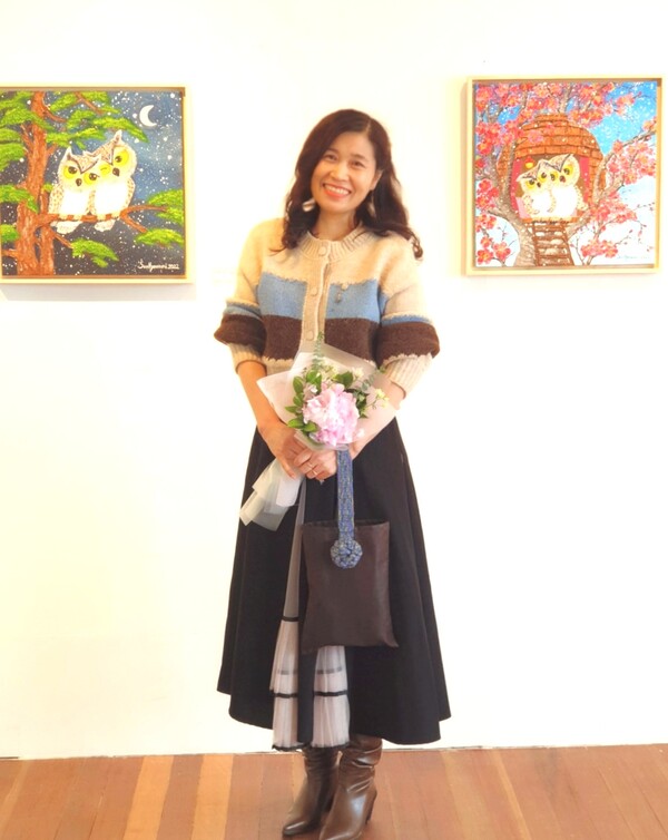 손현미 화가는 “상상 부엉이 사랑시리즈를 통해 사람들의 감성을 깨우고  행복의 메시지를 전달하고 싶다”고 밝혔다.