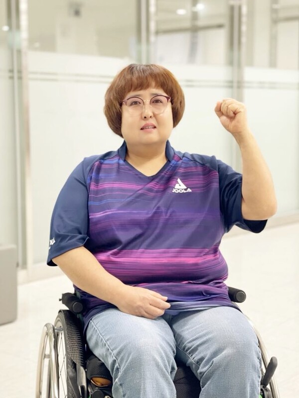 ▲현재 방승민 선수는 장애인의무고용제도를 통해 회사 소속으로 운동을 하고 있다. 방 선수는 제도가 더 활성화돼 자신과 같이 스포츠를 접하는 장애인이 많아지는 것과 도 대표로 전국대회에 출전하는 두 가지 소망을 가지고 있다.